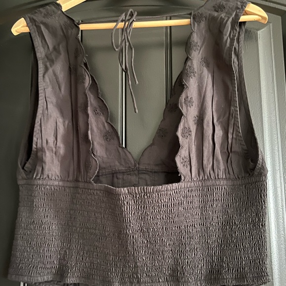 NWT Free People Nolan Embroidered Crop Tank In Black - Picture 2 of 10